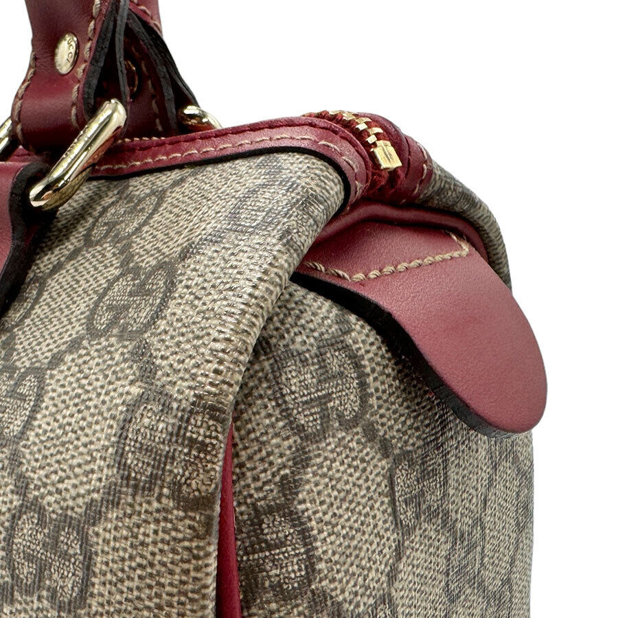 Gucci Handbag Red X Brown Pvc