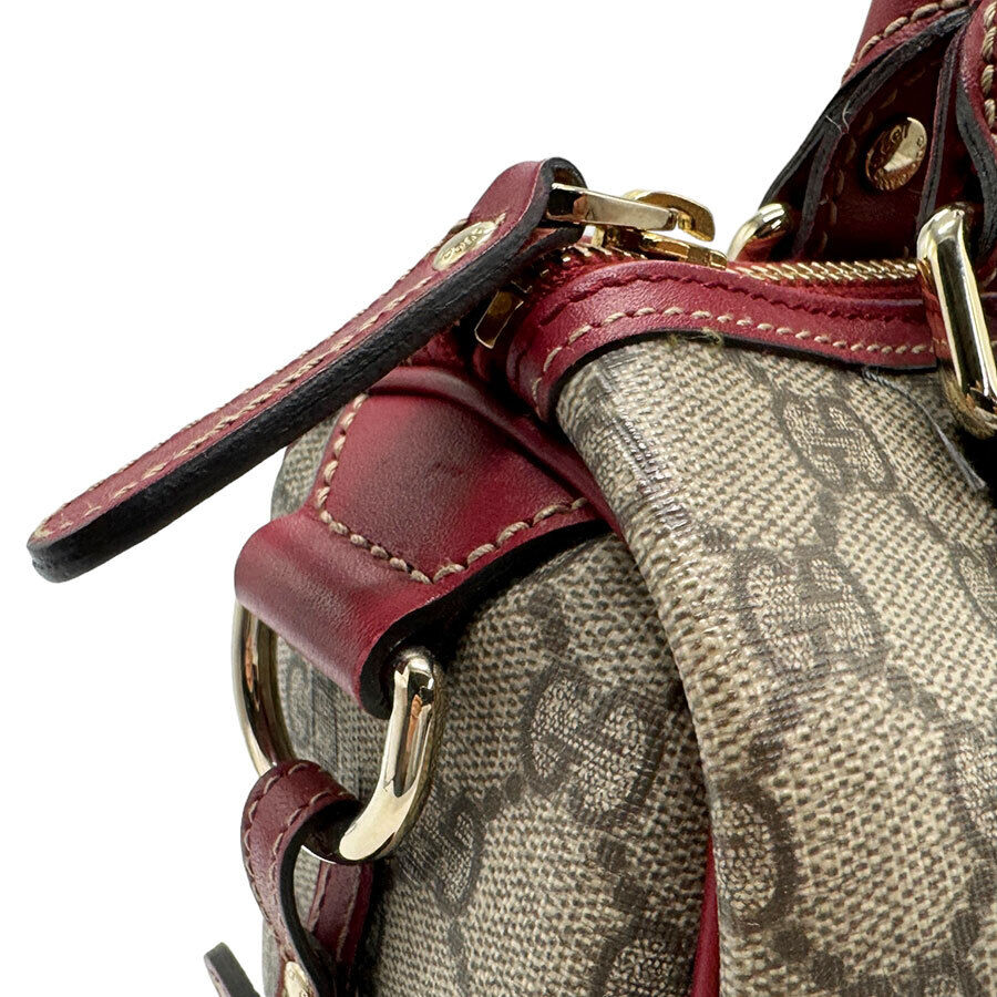 Gucci Handbag Red X Brown Pvc