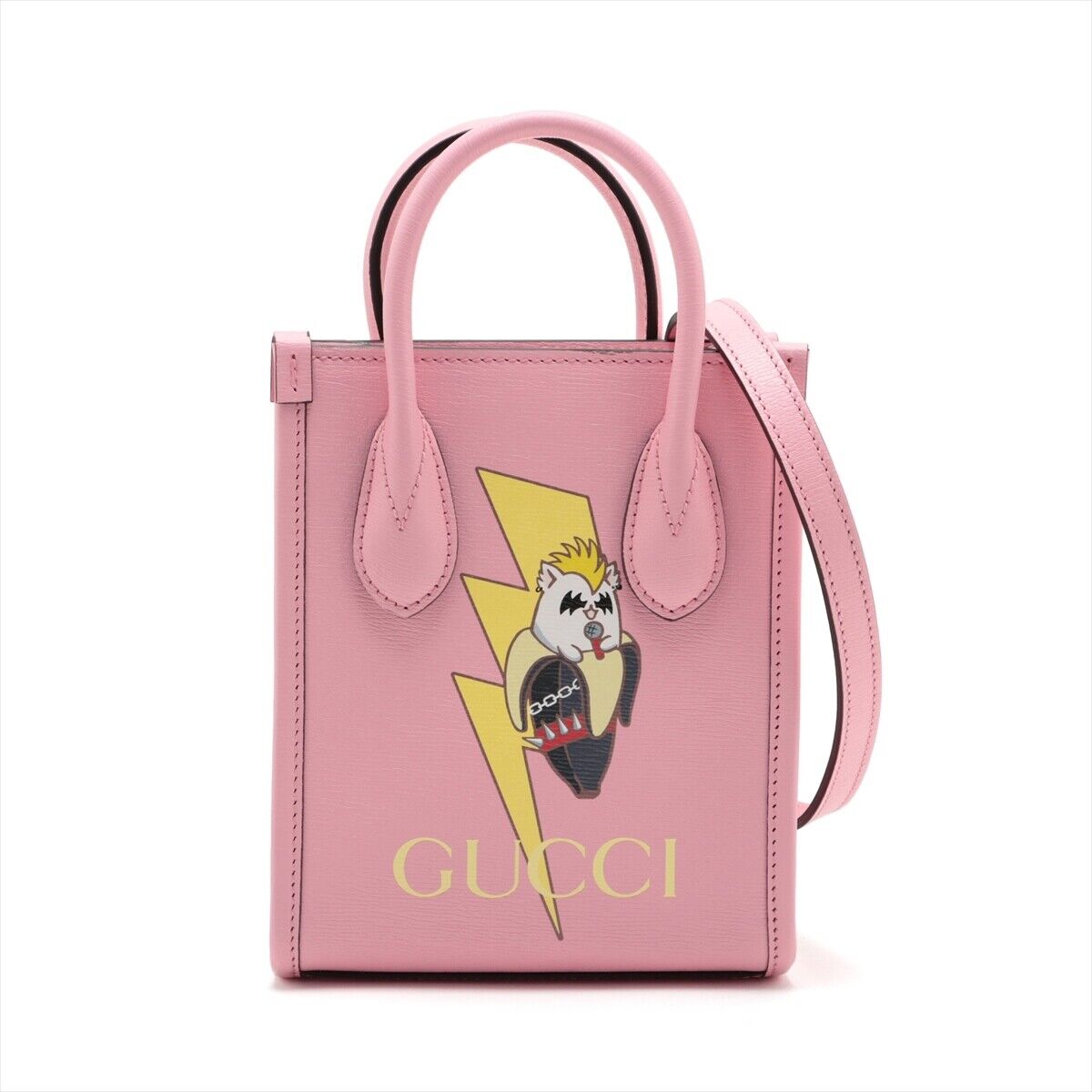 Gucci Leather 2 Way Handbag Pink Bananya