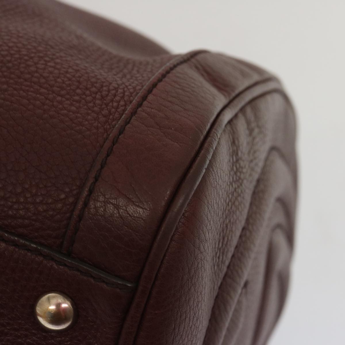 Gucci Soho Boston Bag Leather Wine Red