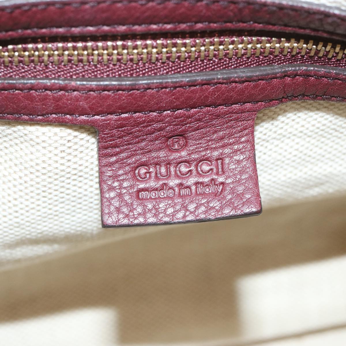 Gucci Soho Boston Bag Leather Wine Red