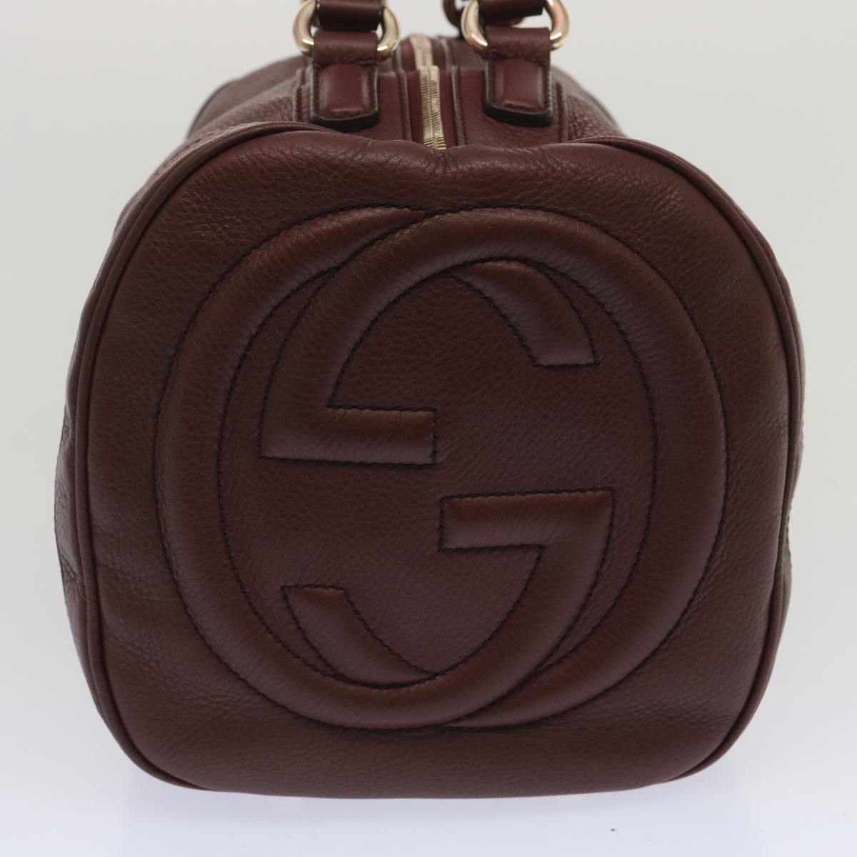 Gucci Soho Boston Bag Leather Wine Red