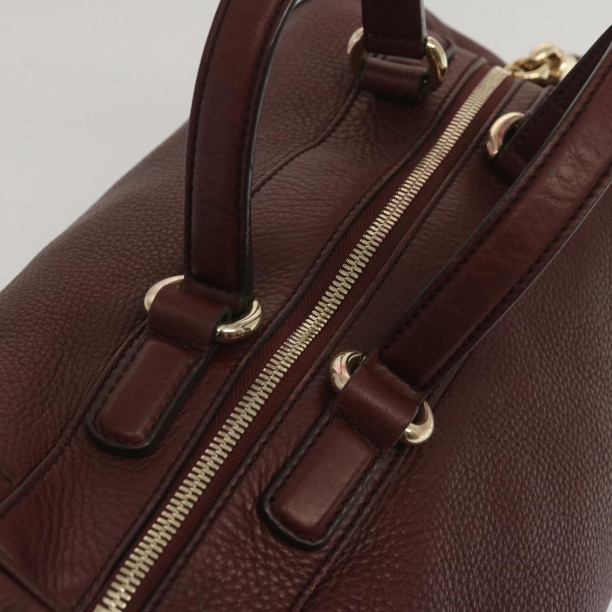Gucci Soho Boston Bag Leather Wine Red
