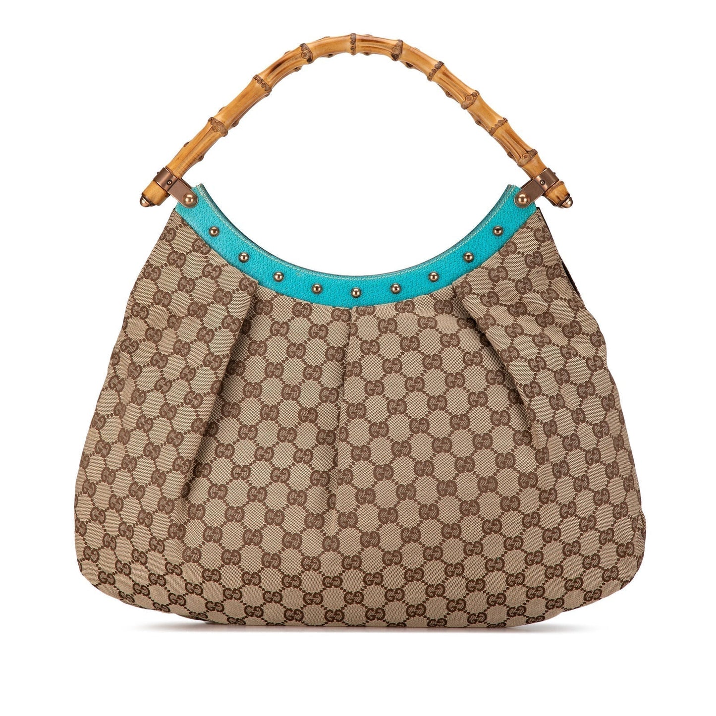 Gucci Gg Bamboo Studded Hobo Brown