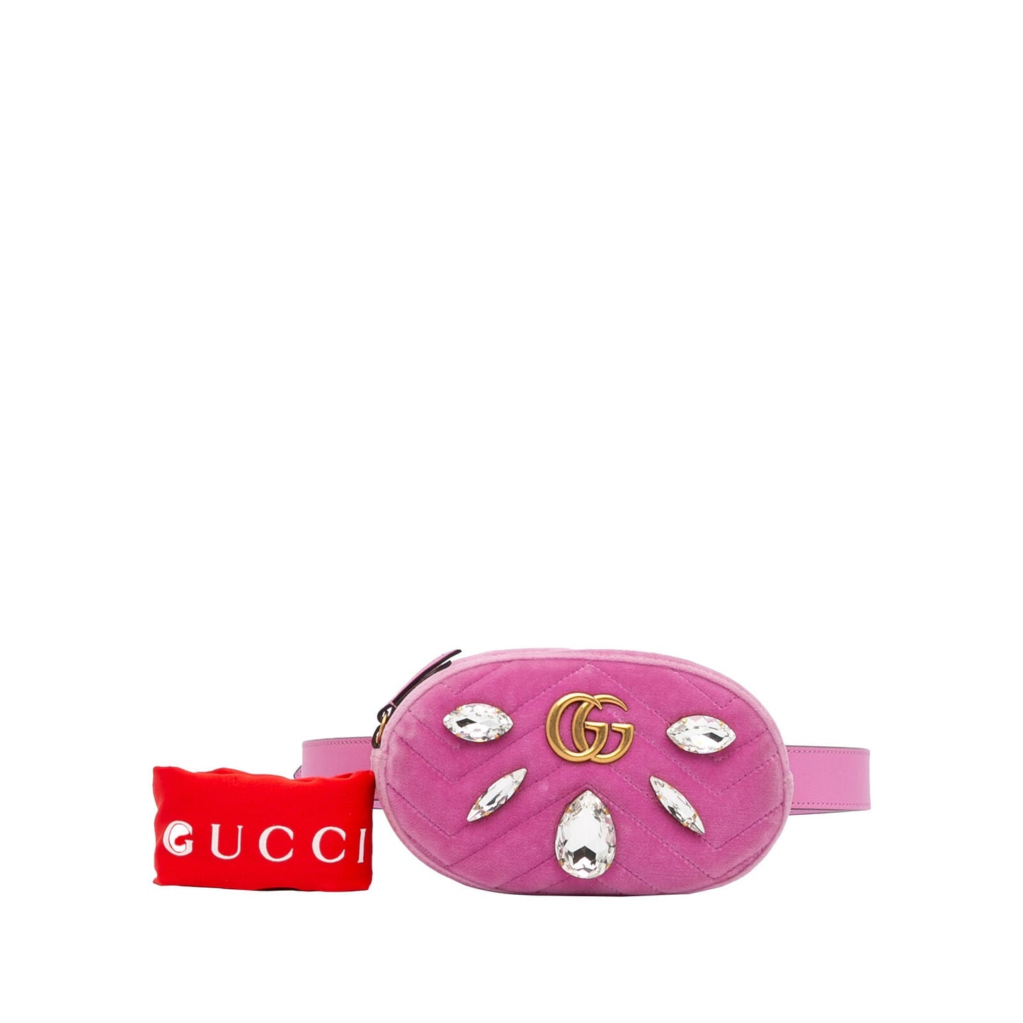 Gucci Gg Marmont Pink Velvet Fabric