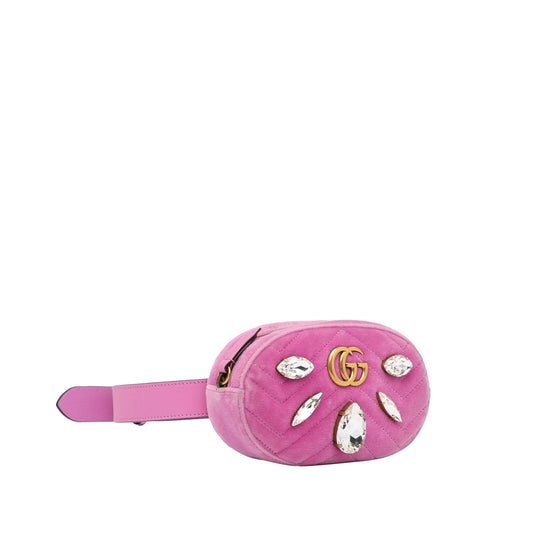 Gucci Gg Marmont Pink Velvet Fabric
