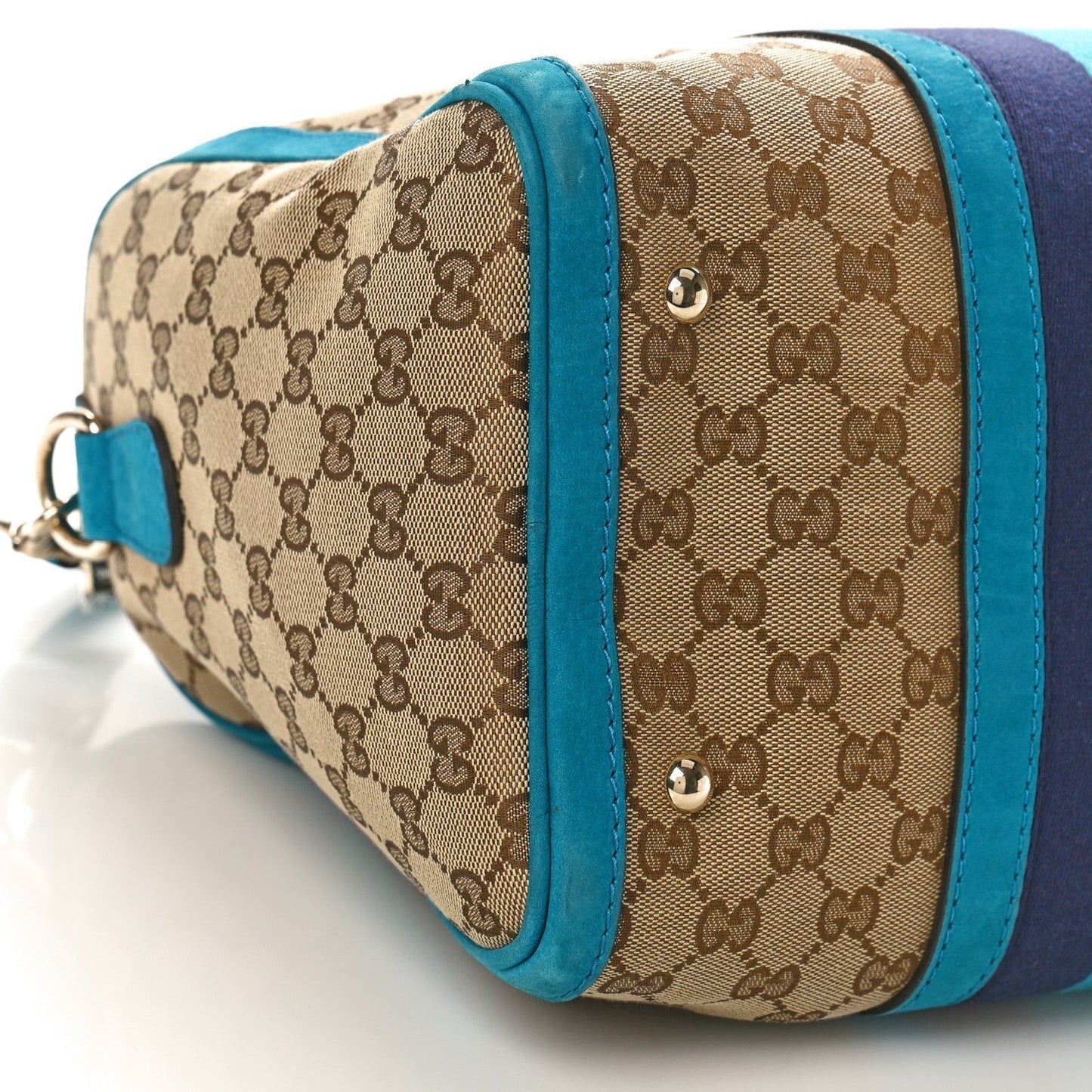 Gucci Vintage Web Medium Boston Teal