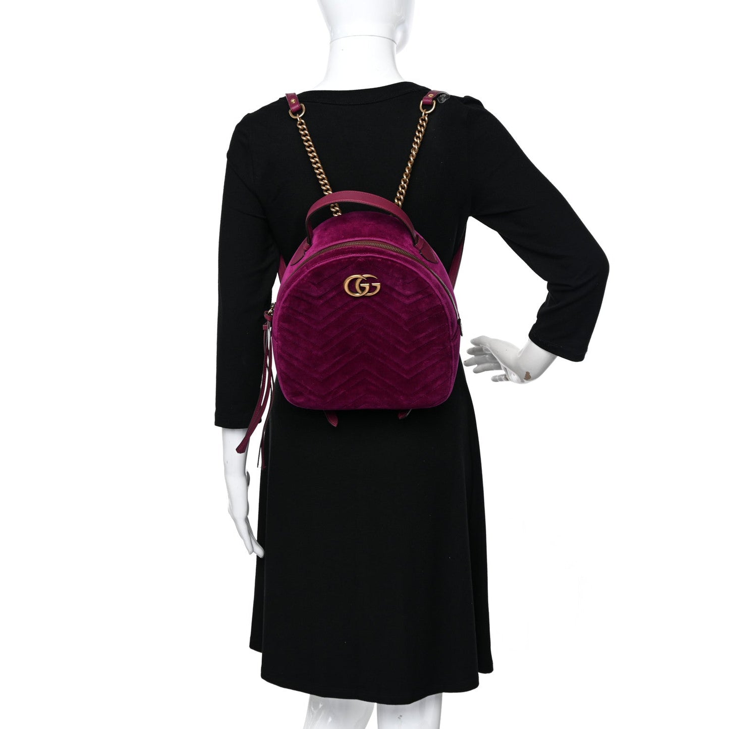 Gucci Velvet Matelasse Gg Marmont Dome