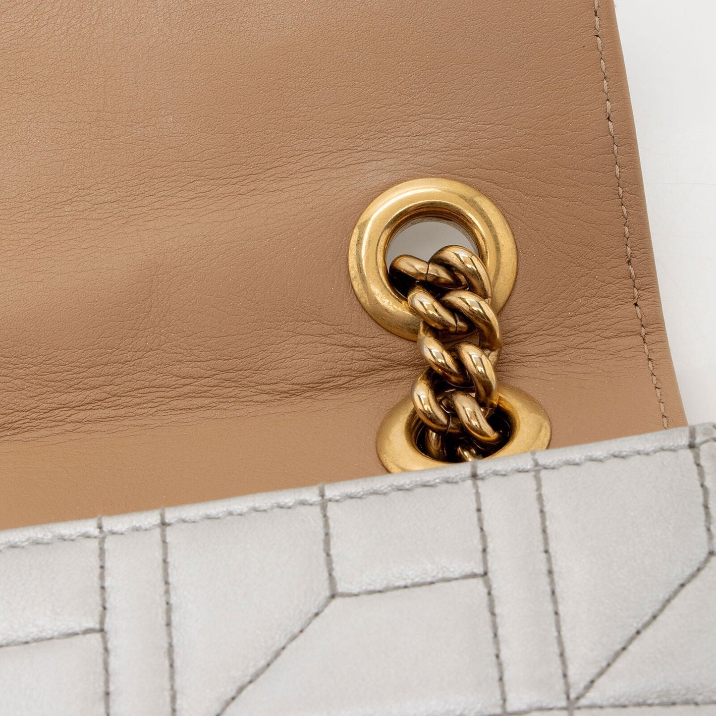 Gucci Metallic Matelasse Leather Pearl