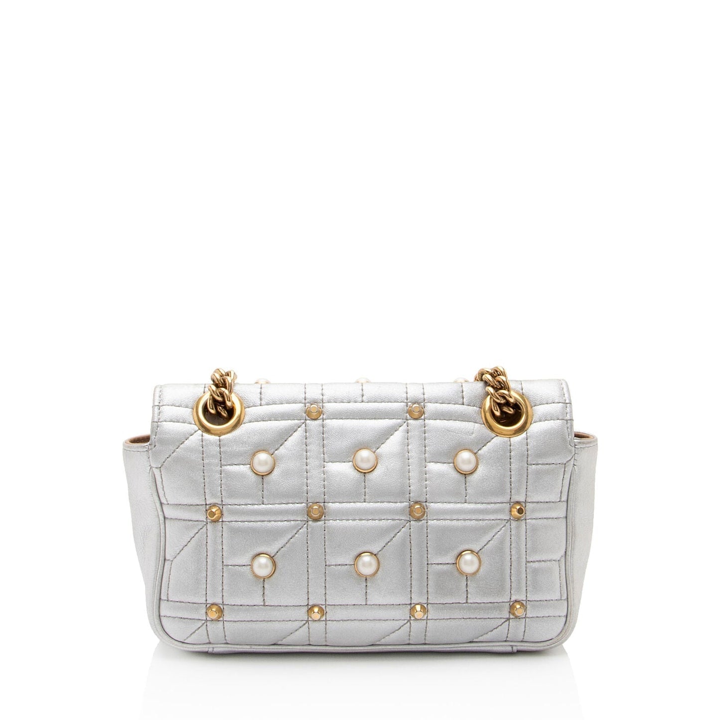 Gucci Metallic Matelasse Leather Pearl