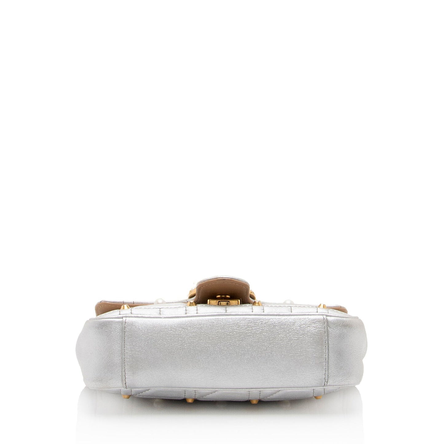 Gucci Metallic Matelasse Leather Pearl