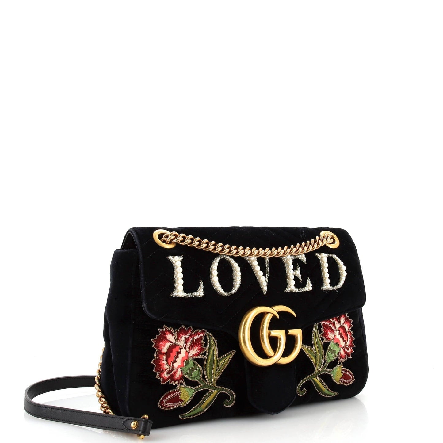 Gucci Gg Marmont Flap Bag Embroidered