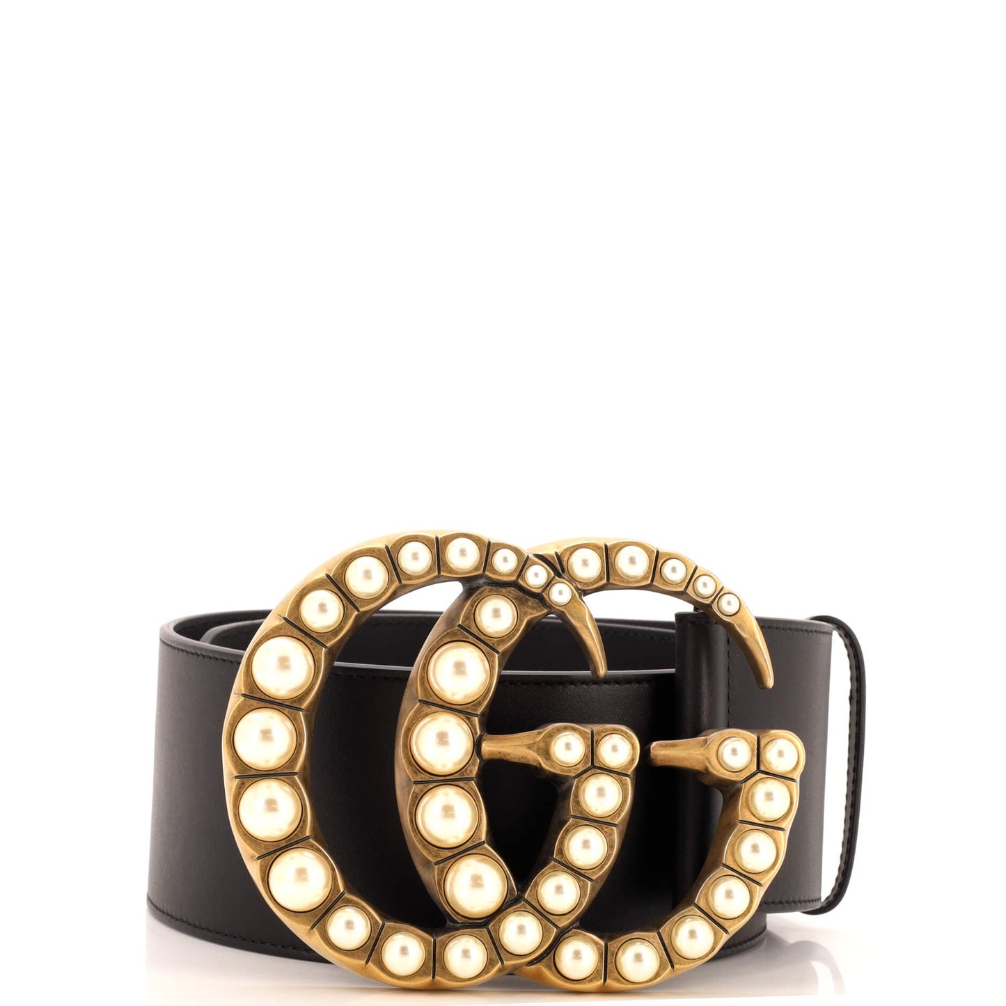 Gucci Pearly Gg Marmont Belt Leather