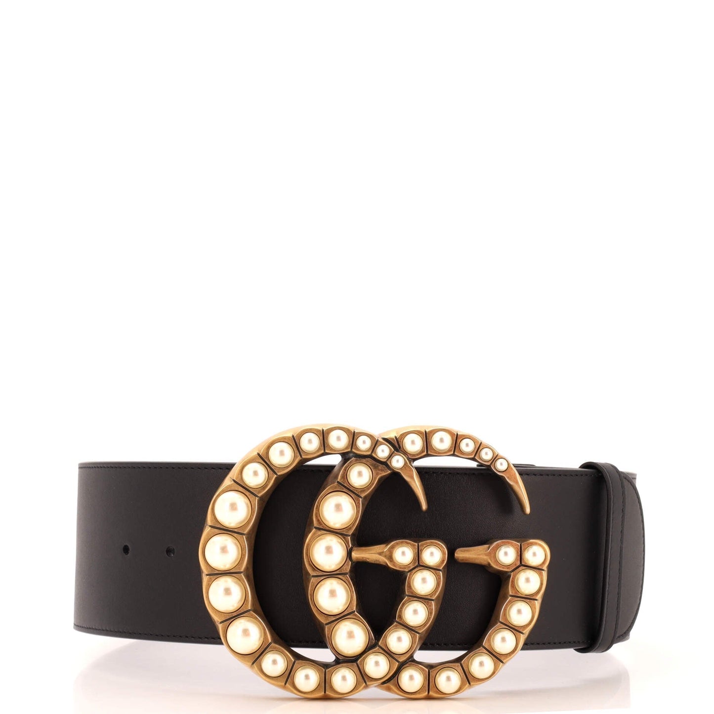 Gucci Pearly Gg Marmont Belt Leather