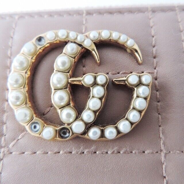 Gucci Gg Marmont Gray Beige Leather