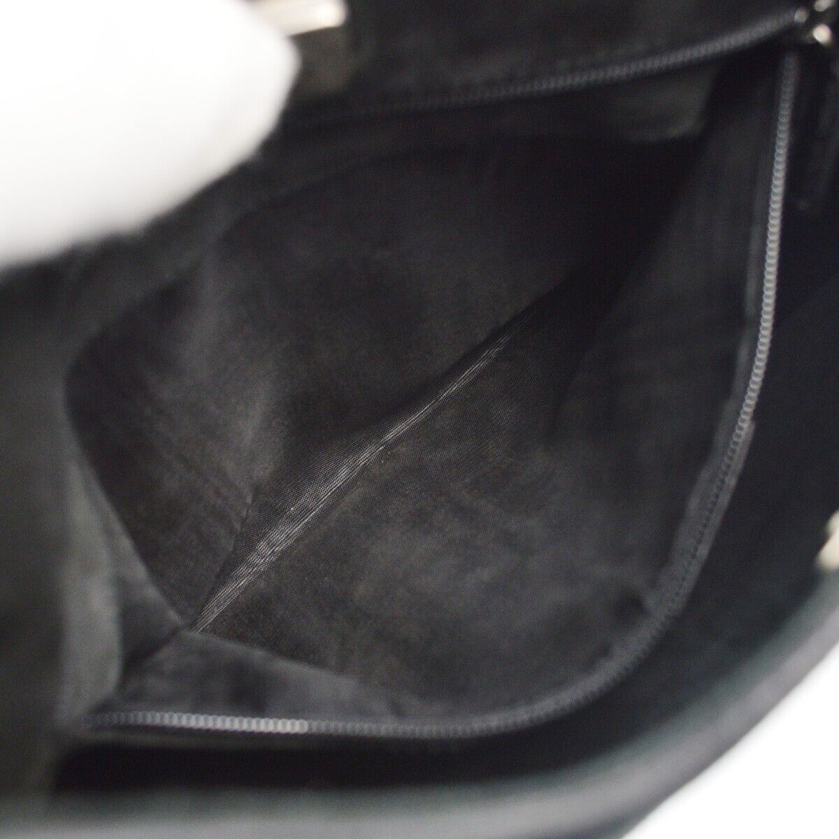 Gucci Black Suede Bamboo Hobo Handbag