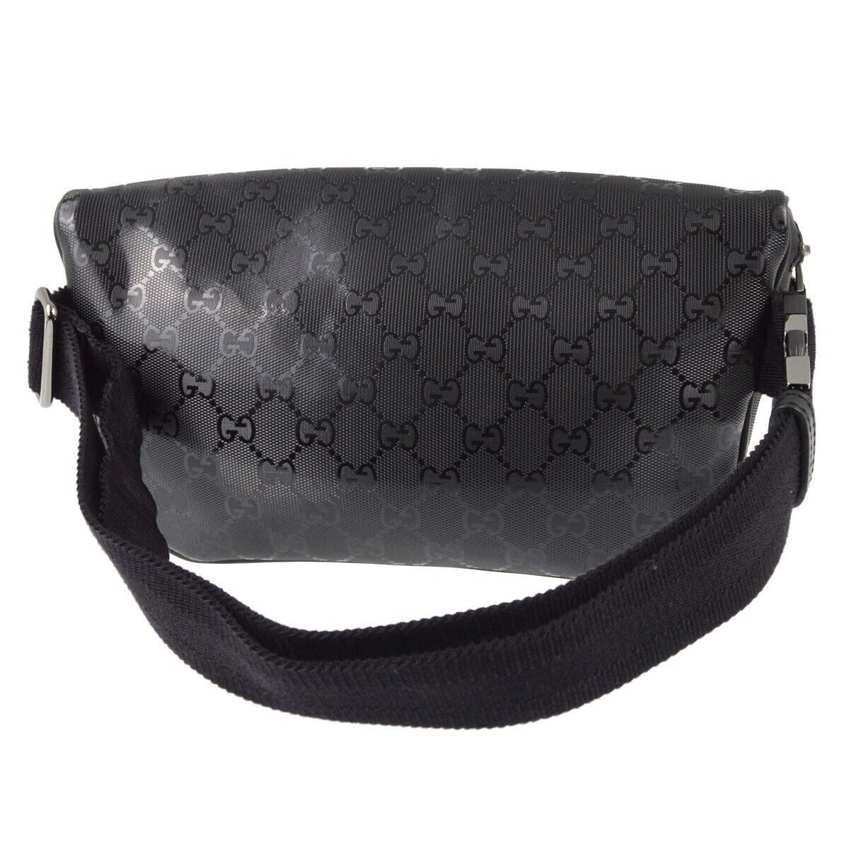 Gucci Black Pvc Gg Waist Bum Bag