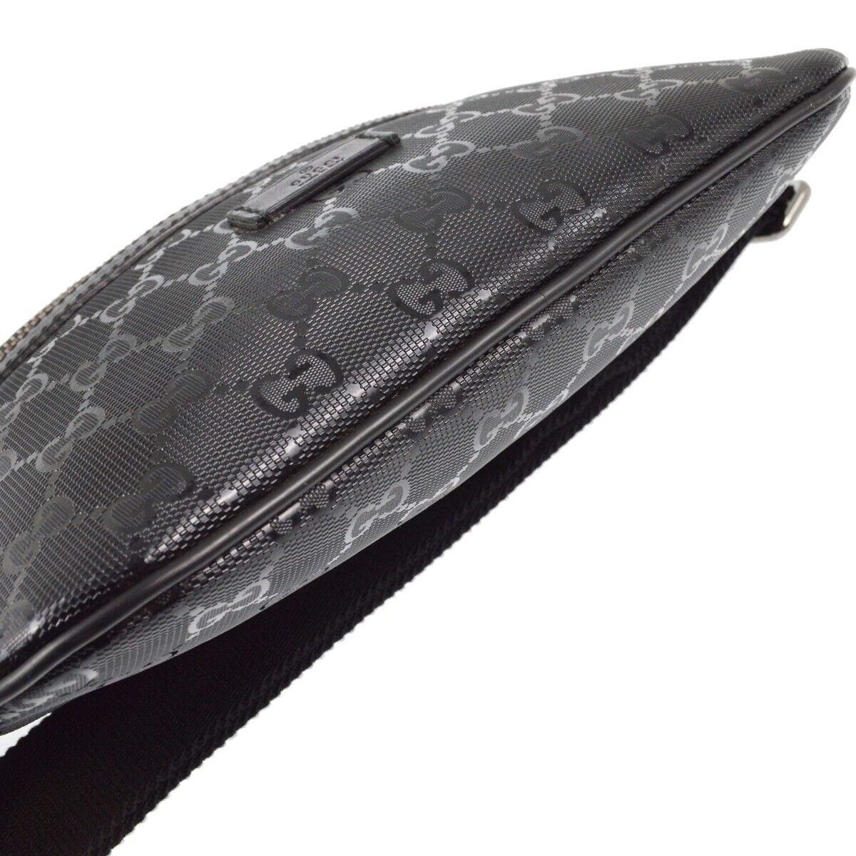Gucci Black Pvc Gg Waist Bum Bag