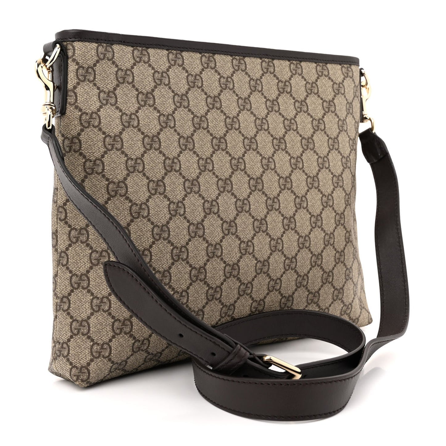 Gucci Gg Supreme Web Flat Messenger Bag