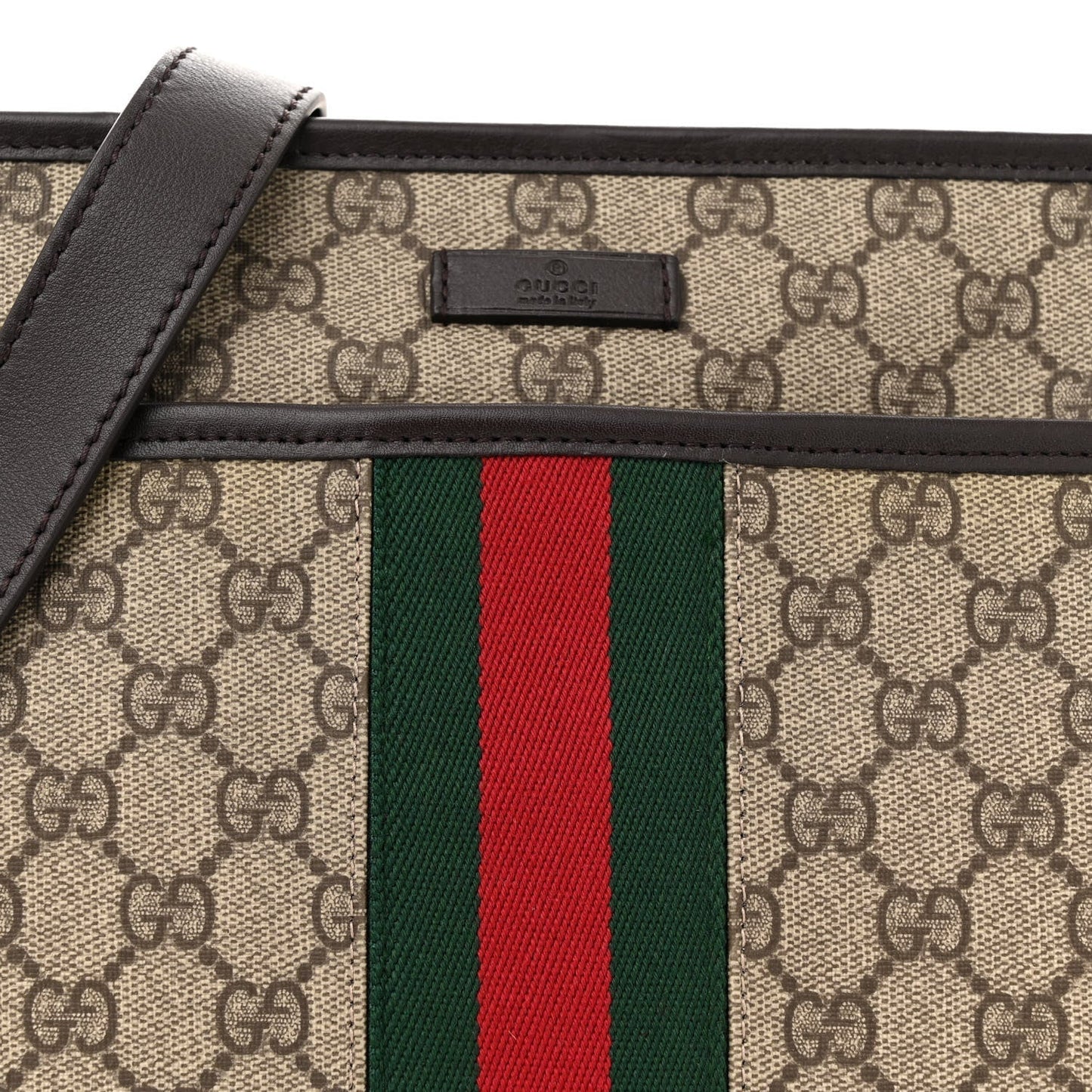 Gucci Gg Supreme Web Flat Messenger Bag