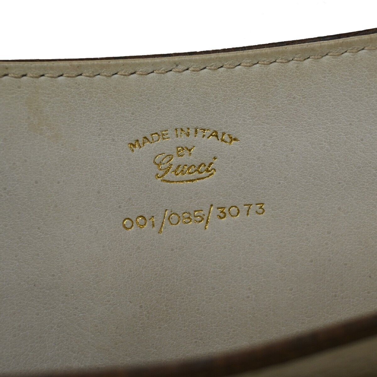 Gucci Logo Hand Bag Leather Brown Gold-
