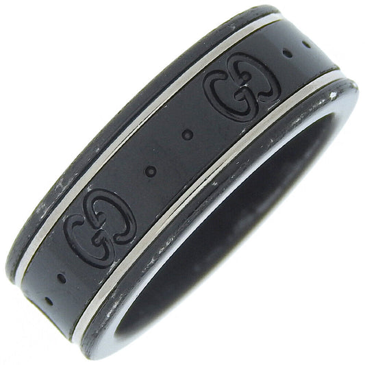 Gucci Icon Ring Gg Black Plastic/K18