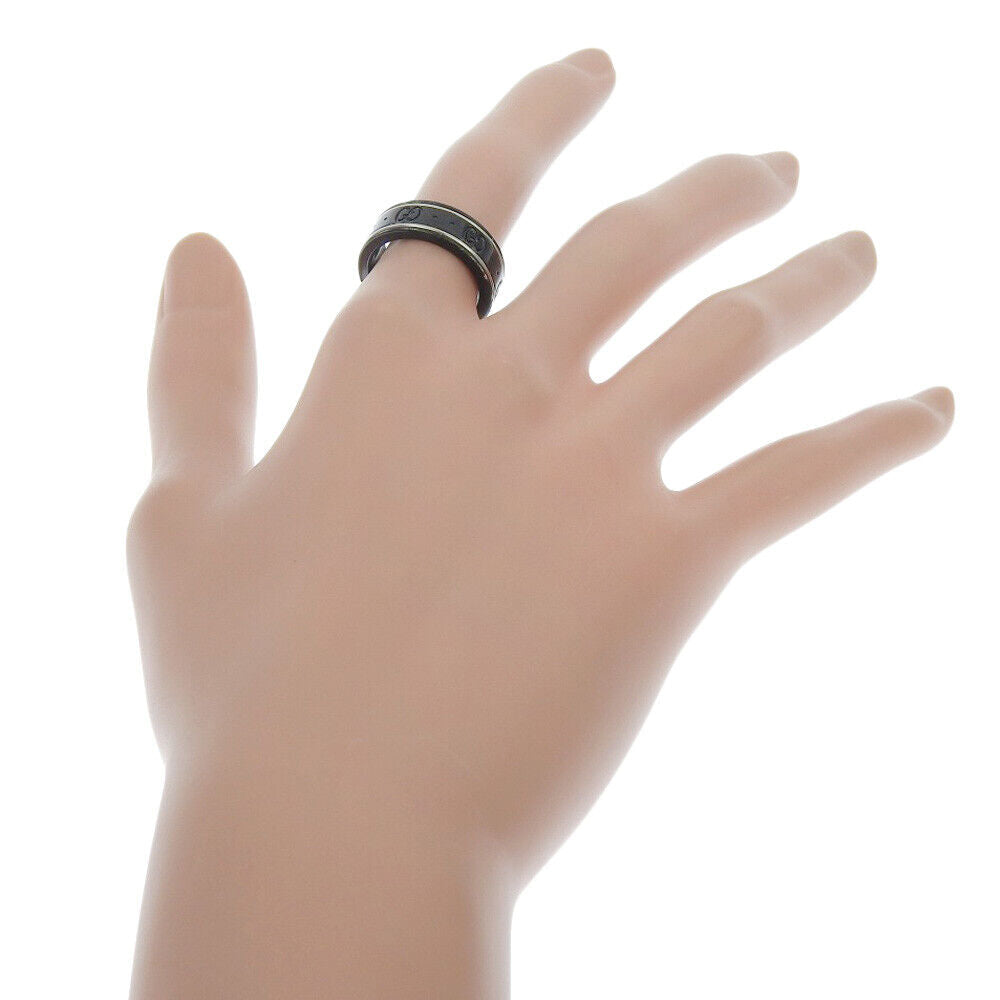 Gucci Icon Ring Gg Black Plastic/K18