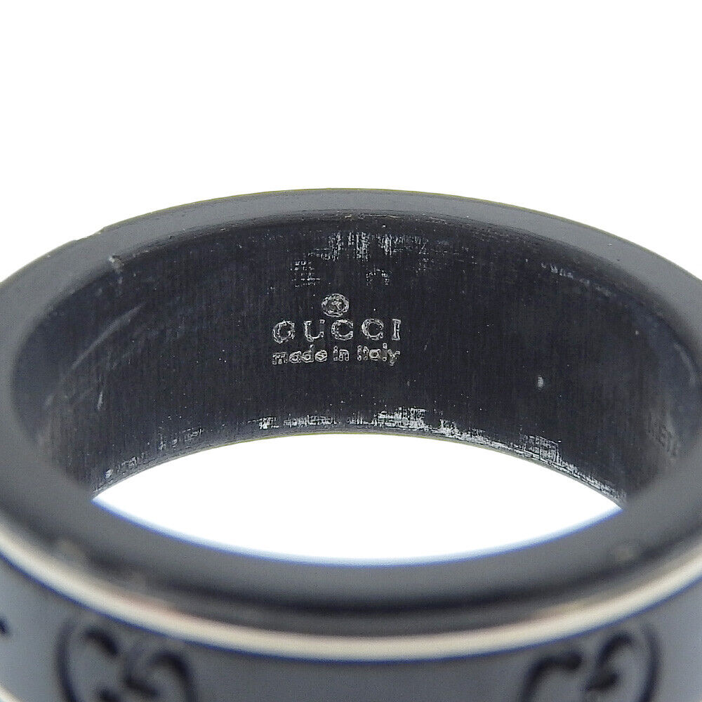 Gucci Icon Ring Gg Black Plastic/K18