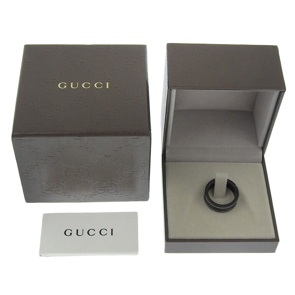 Gucci Icon Ring Gg Black Plastic/K18