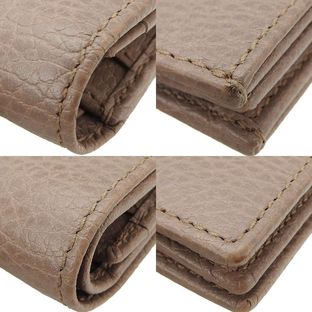 GUCCI Bifold Wallet 456126 leather beige GG Marmont Women Used