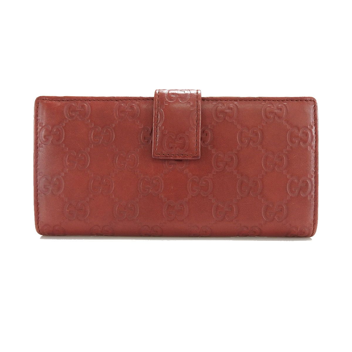 GUCCI Long Wallet Purse 212104 leather Bordeaux Guccisima Women Used