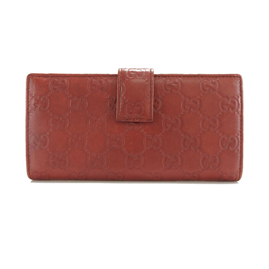 GUCCI Long Wallet Purse 212104 leather Bordeaux Guccisima Women Used