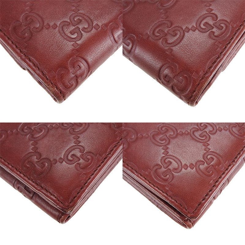 GUCCI Long Wallet Purse 212104 leather Bordeaux Guccisima Women Used