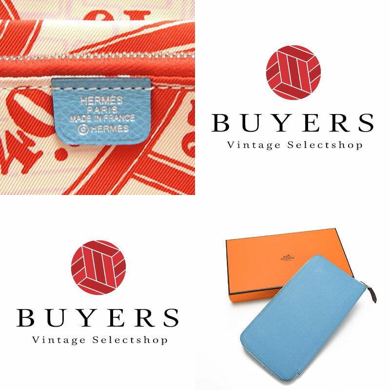 HERMES Long Wallet Purse Epsom, Silk Brunol Azap long silk in Women Used