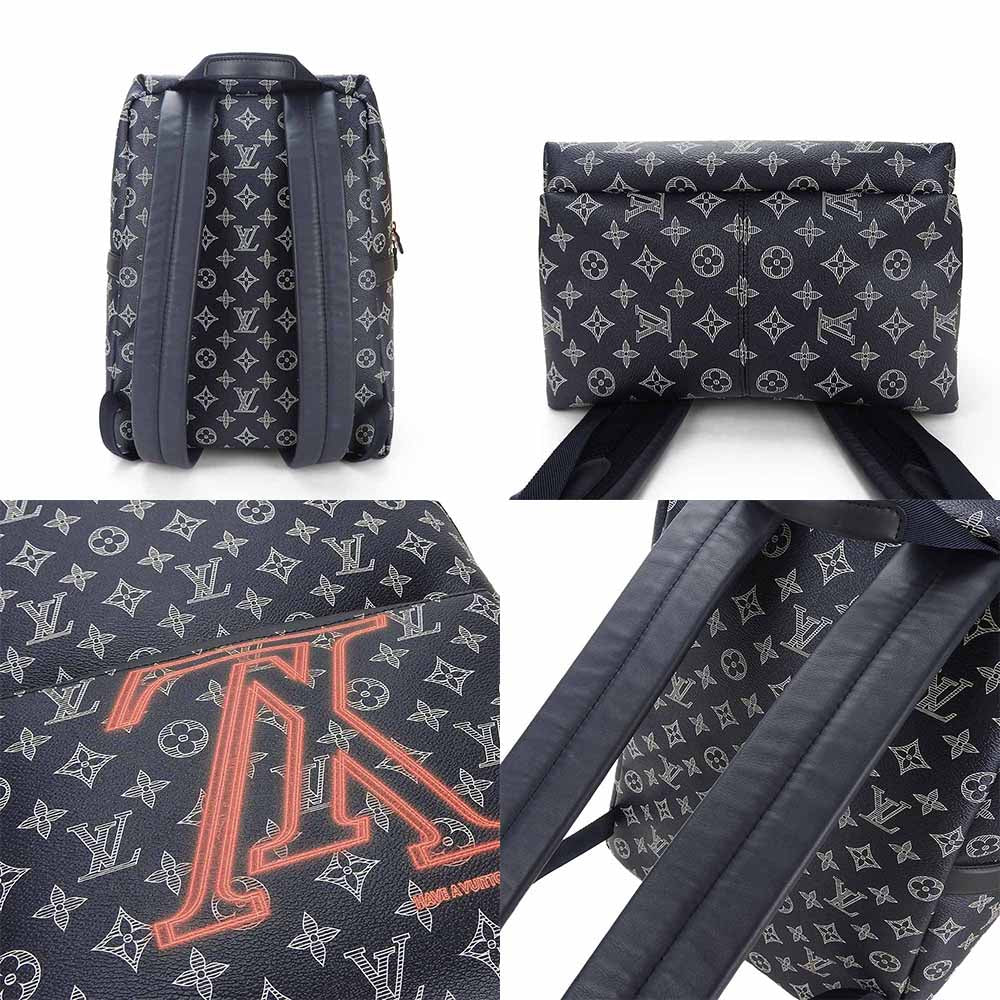 LOUIS VUITTON Backpack M43676 Monogram Navy Up side down Apollo