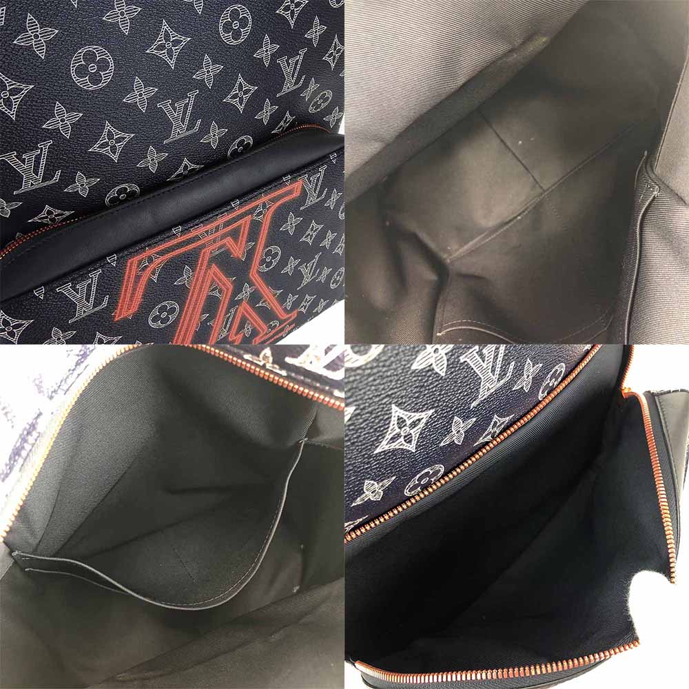 LOUIS VUITTON Backpack M43676 Monogram Navy Up side down Apollo