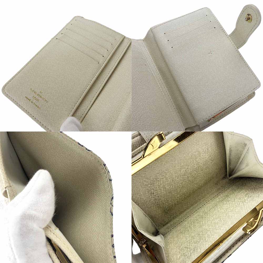 LOUIS VUITTON Bifold Wallet M95659 Monogram Minilan , Leather white Portonebier Vienova Women Used