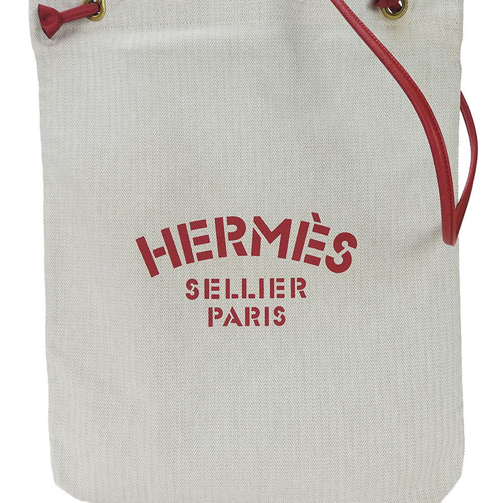 HERMES Shoulder Bag Canvas, Leather Red Alain GM Women Used