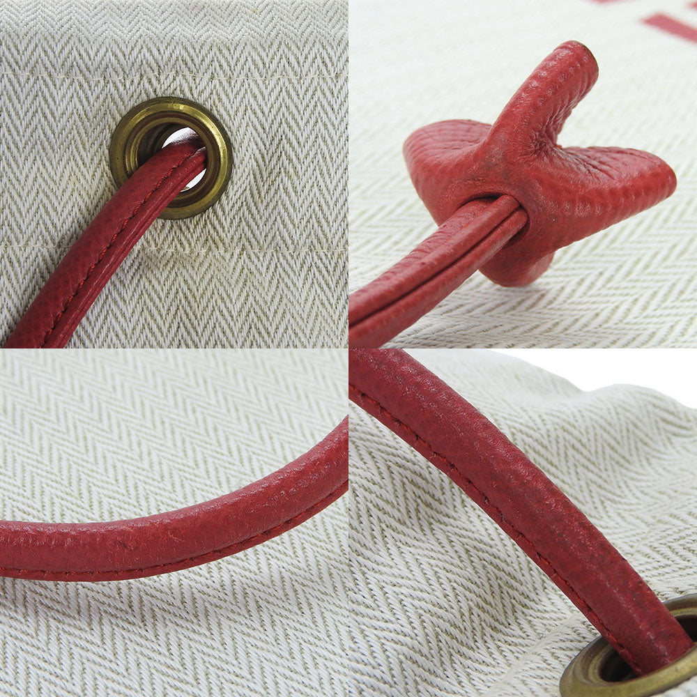 HERMES Shoulder Bag Canvas, Leather Red Alain GM Women Used