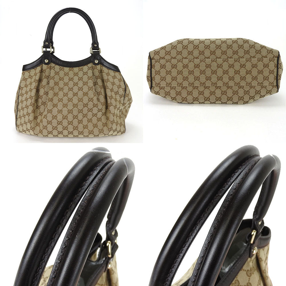 GUCCI Tote Bag 211944 GG canvas beige Sukey Women Used