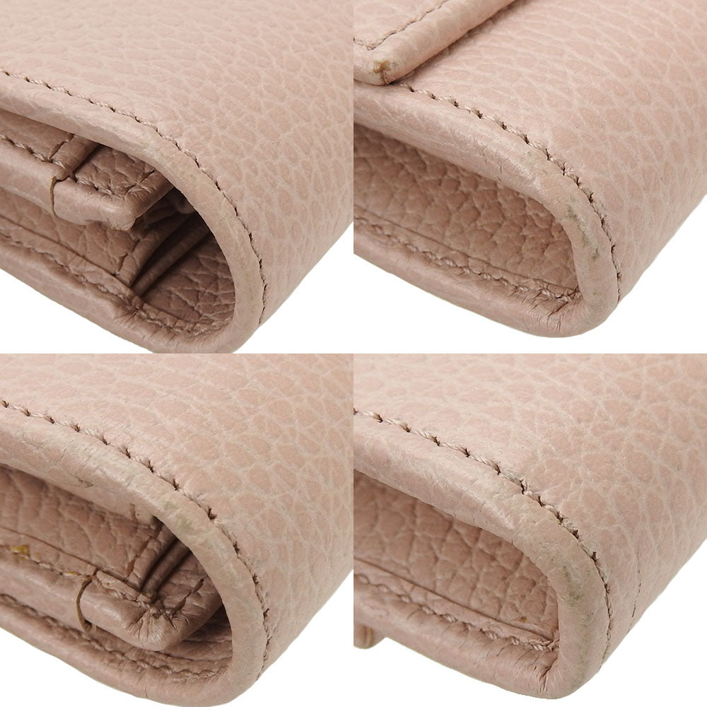 GUCCI Long Wallet Purse 456116 leather pink Double G GG Marmont