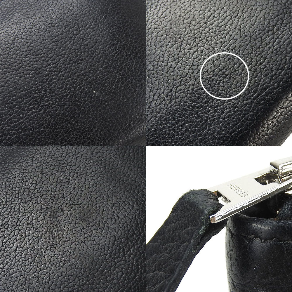 HERMES Long Wallet Purse leather black Classic Azap Long mens Used