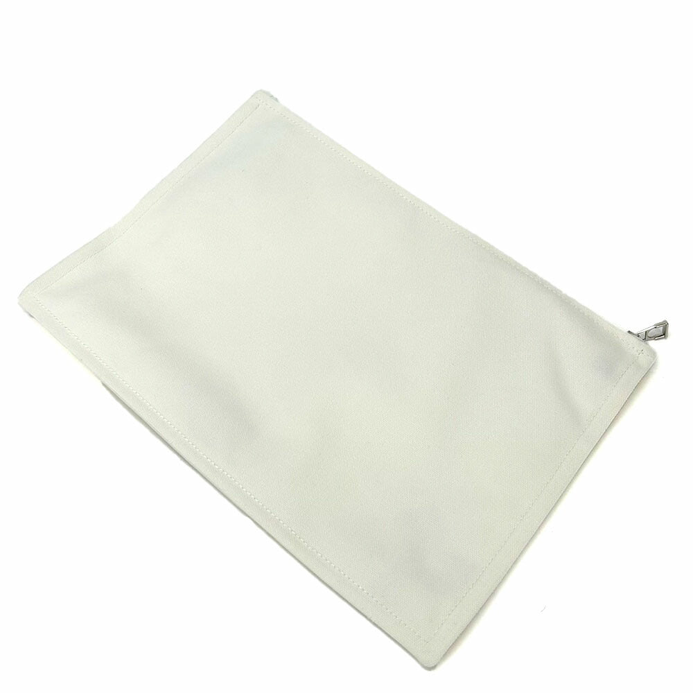HERMES Pouch cotton white Truth Flat GM