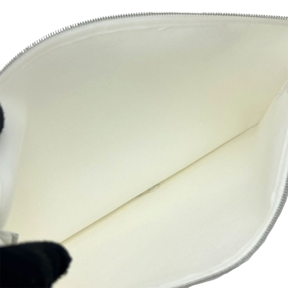 HERMES Pouch cotton white Truth Flat GM