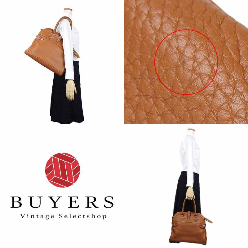 HERMES Handbag Taurillon Clemence Brown Atlas 35