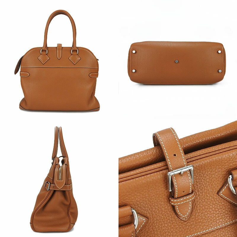 HERMES Handbag Taurillon Clemence Brown Atlas 35