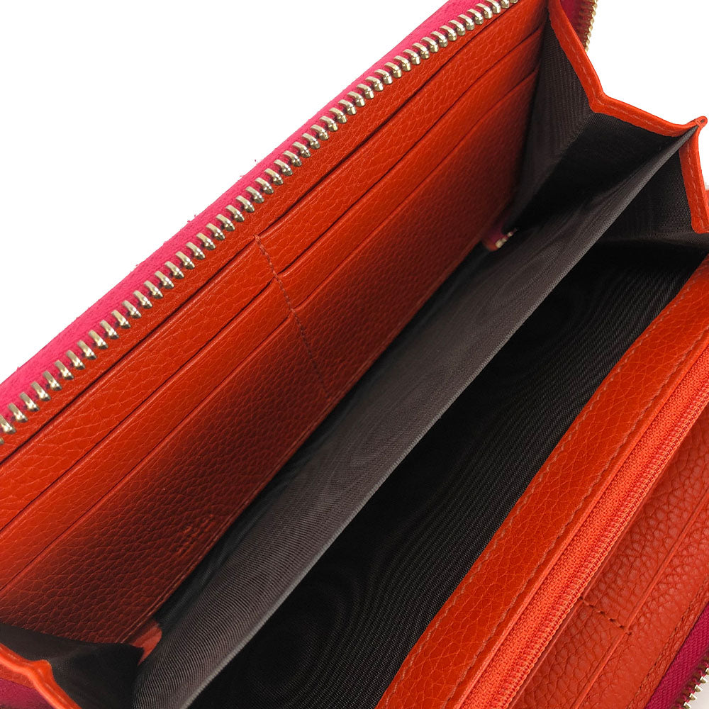 GUCCI Long Wallet Purse 307984 leather Orange Bamboo Women Used