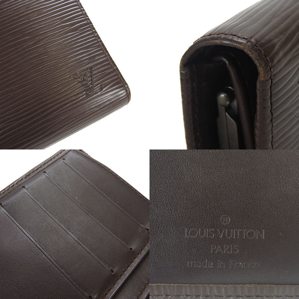 LOUIS VUITTON Bifold Wallet M6324D Epi Leather Brown Portefeuille Viennoiserie Women Used