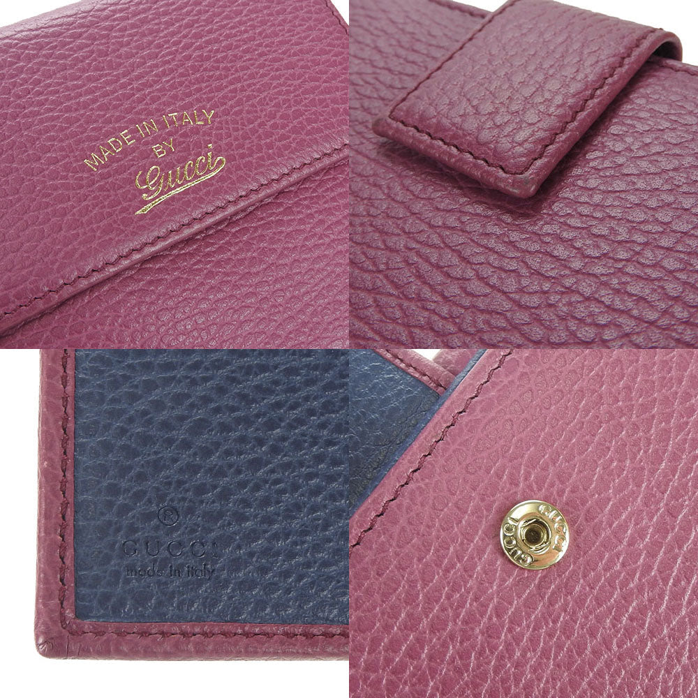 GUCCI Bifold Wallet 368233 leather purple swing Women Used