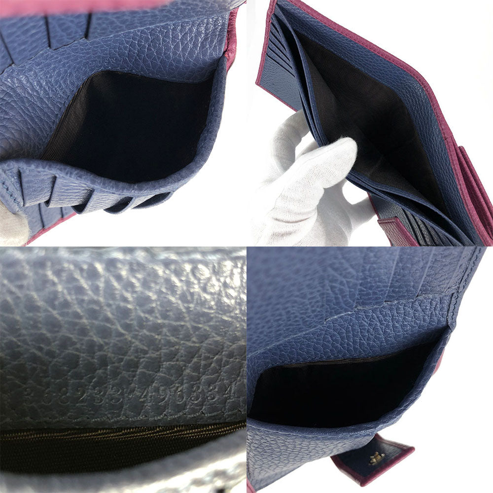 GUCCI Bifold Wallet 368233 leather purple swing Women Used